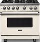 Viking® 5 Series 36" Pure White Pro Style Gas (NG) Range with Polished Chrome Trim-0