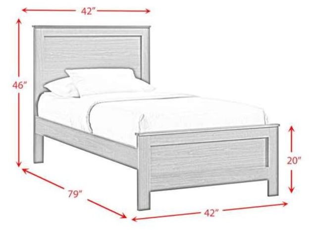 Elements International Sami Gray Upholstered Twin Panel Bed-2