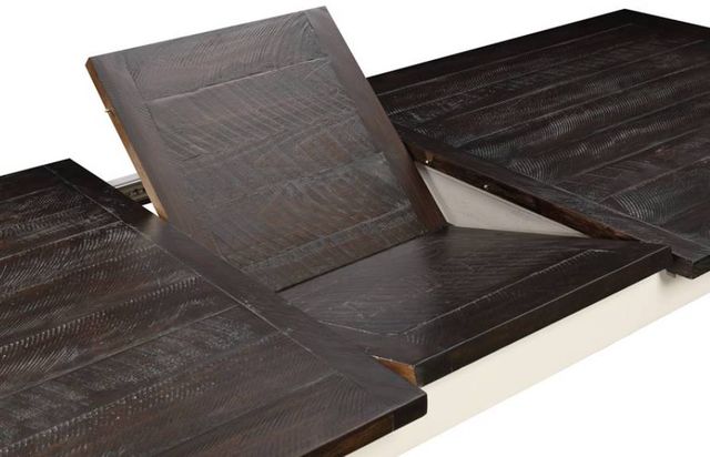 Emerald Home Mountain Retreat Dark Mocha Gathering Table with  Antique White Base-2