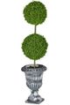 A & B Home Green Round Faux Topiary in Black Pot-0