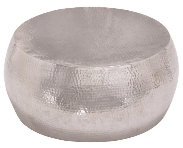 Deco Marche Silver Coffee Table with Hammered Design-1