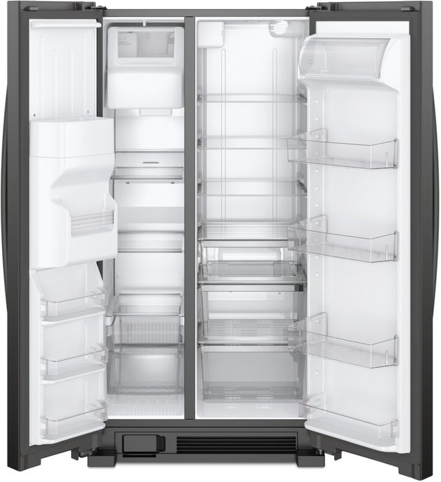 Whirlpool® 33" 21 Cu. Ft. Black Side-by-Side Refrigerator-1