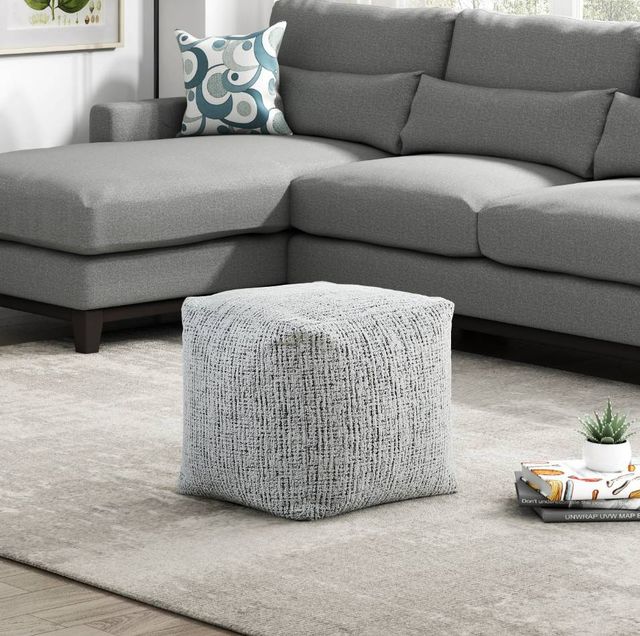 Homelegance® Easley Black/White Pouf-1