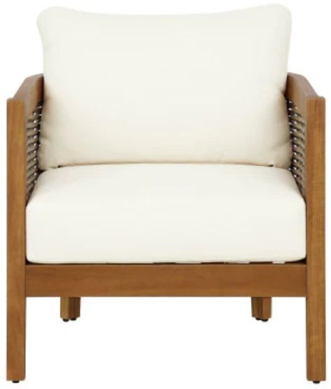 Linon St. Lucia Beige/Brown Acacia/Fabric Outdoor Club Chair-3