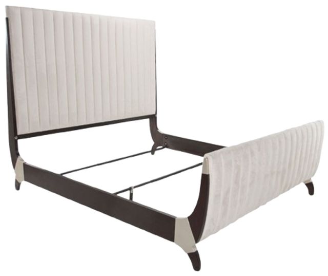 Michael Amini® Paris Chic Espresso Upholstered California King Sleigh Bed-2