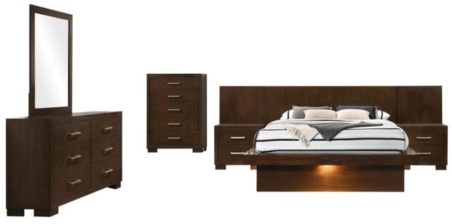 Coaster® Jessica 6-Piece Cappuccino Queen Panel Bedroom Set with Nightstand Panels-0