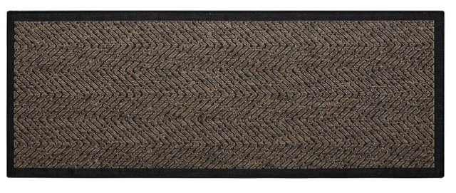 Olliix by Madison Park Dover Black/Natural Runner Textured Chevron Indoor/Outdoor Rug-0