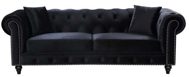 Meridian Furniture Chesterfield Black Velvet Sofa-3