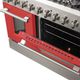 FORNO® Galiano 48" Stainless Steel Pro Style Gas Range with Red Door-3
