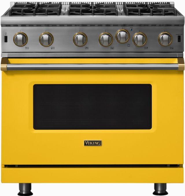 Viking® 5 Series 36" Daffodil Liquid Propane Pro Style Gas Range-0