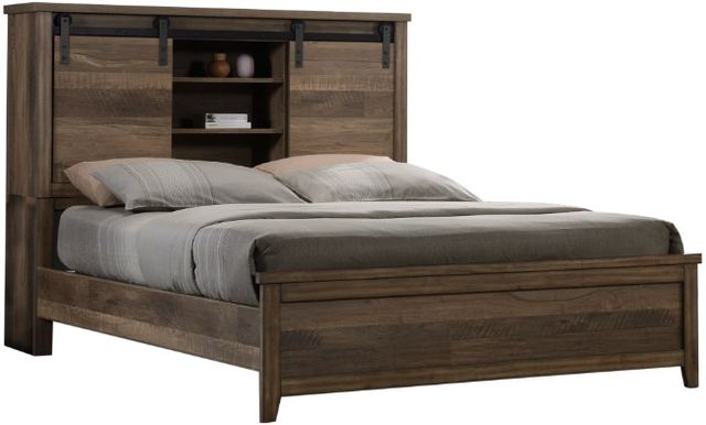 Crown Mark Calhoun Wood Grain Panel Storage Bed-0