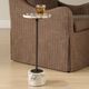 Uttermost® Brunson White Marble Drink Table with Dark Bronze Accent-1