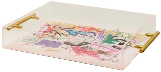 Harp & Finial® Songbook II Gold/Pink Large Tray-0