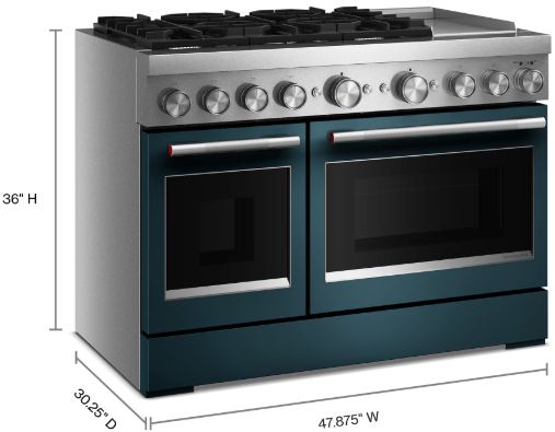 KitchenAid® 48" Agave Freestanding Pro Style Duel Fuel Range-1