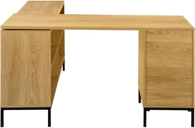 Monarch Specialties Inc. Light Oak L-Shaped Office Desk-3