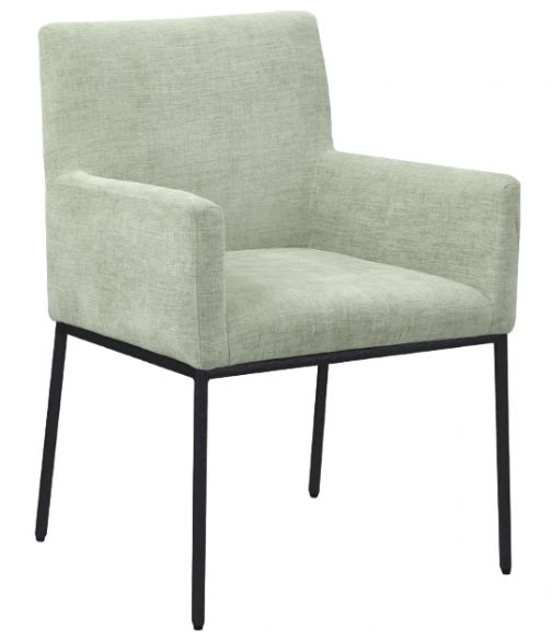 Meridian Furniture Reeves Mint/Matte Black Chenille Upholstered Dining Chair-0