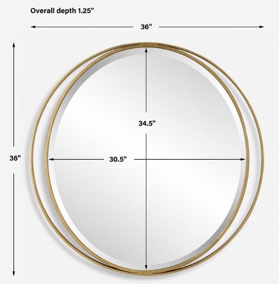 Uttermost® Rhodes Metallic Gold Round Mirror-2