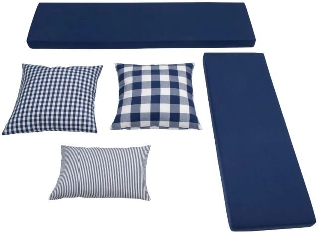 Linon Norah 2-Piece Navy/White Nook with Cushion Set-4