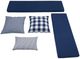 Linon Norah 2-Piece Navy/White Nook with Cushion Set-4