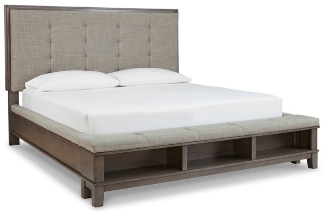 Benchcraft® Hallanden 6-Piece Gray California King Storage Panel Bed Set-1