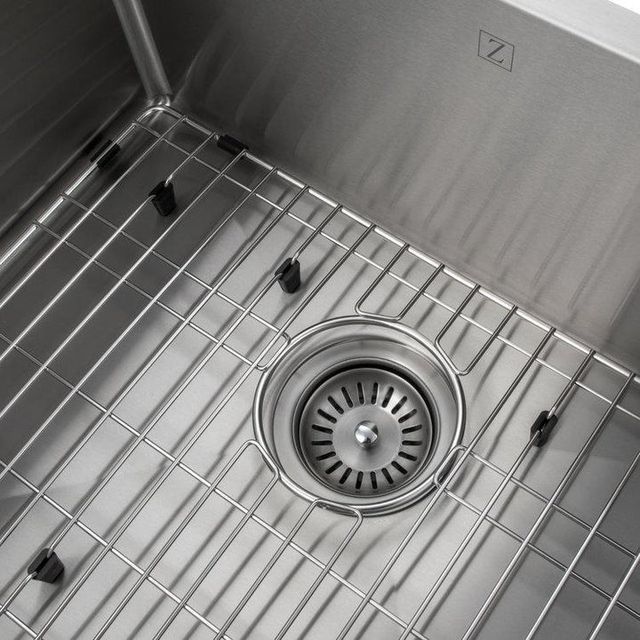 ZLINE Meribel 23" Satin Stainless Steel Undermount Single Bowl Kitchen Sink with Bottom Grid-4