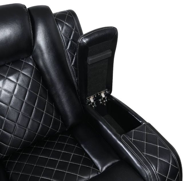 New Classic® Home Furnishings Orion Black Glider Power Recliner with Footrest and Headrest-3