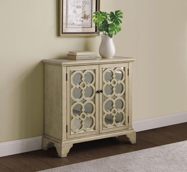 Coaster® Natural Accent Cabinet with Mirrored Doors-1