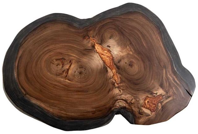 International Furniture Direct Parota Epoxy Brown Cocktail Table with Black Base-2