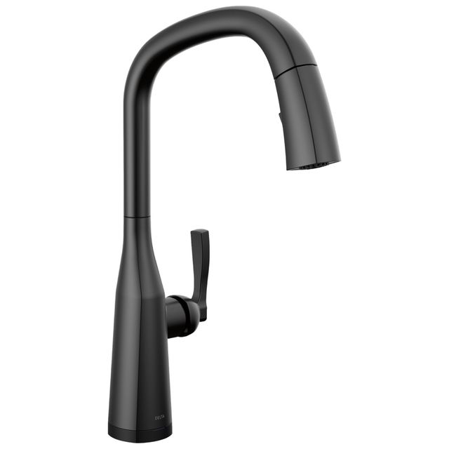 Delta Stryke® Matte Black Touch2O® Kitchen Faucet with Voice -0