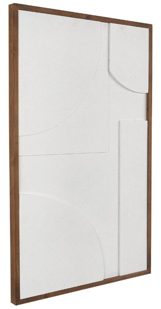 Deco Marche White Canvas Geometric Dimensional Wall Decor-0