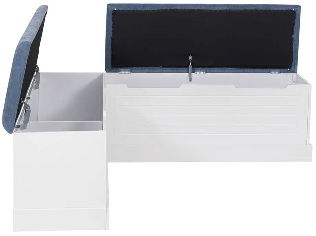Linon Nancy Blue/White Backless Upholstered Nook-4
