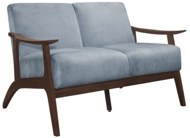 Homelegance® Carlson Blue Gray/Dark Walnut Loveseat-0