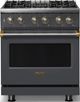 Viking® 5 Series 30" Cast Black Pro Style Dual Fuel (LP) Range with Brushed Brass Trim-0