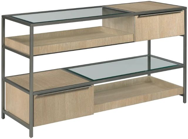 Hammary® Jive Glass Top Rectangular Sofa Table with Metal Base-0
