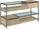 Hammary® Jive Glass Top Rectangular Sofa Table with Metal Base-0