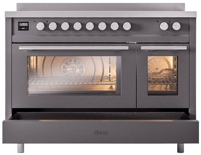 Ilve® Professional Plus II 48" Graphite Matte Pro Style Induction Range-2