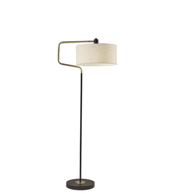 Adesso® Jacob Black/Antique Brass Floor Lamp-0