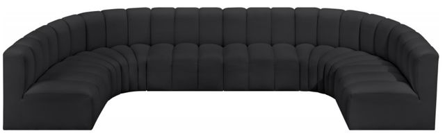 Meridian Furniture Arc 8-Piece Black Vegan Leather Sectional-1
