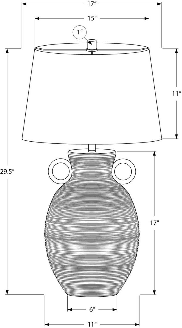 Monarch Specialties Inc. White Ceramic Table Lamp with Ivory Shade-1