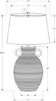 Monarch Specialties Inc. White Ceramic Table Lamp with Ivory Shade-1
