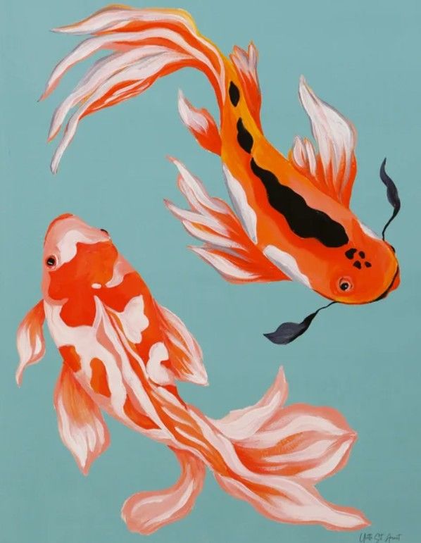 Stylecraft Tamara Day for Stylecraft Colorful Koi VI Wall Art-1