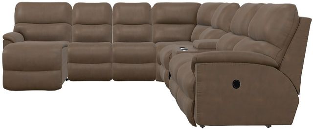 La-Z-Boy® Trouper 7-Piece Whiskey Reclining Sectional-1