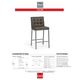Korson Furniture Olin Set of 2 Vintage Steel Tufted Counter Stools-3