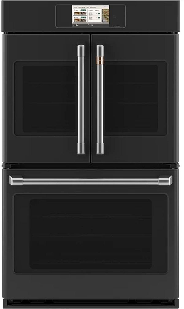 Café™ Professional Series 30” Matte Black Smart Double Electric Wall Oven with French Doors-0