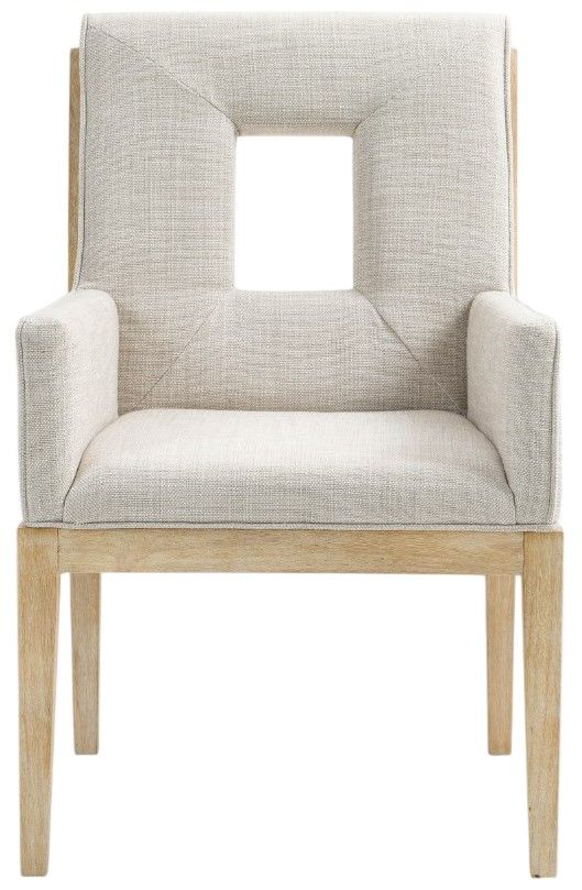 Meridian Furniture Gwendolyn Cream/Natural Linen Textured Upholstered Dining Chair-1
