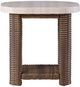 Signature Design by Ashley® Dolan Creek Beige Aluminum Outdoor End Table with Brown Base-1