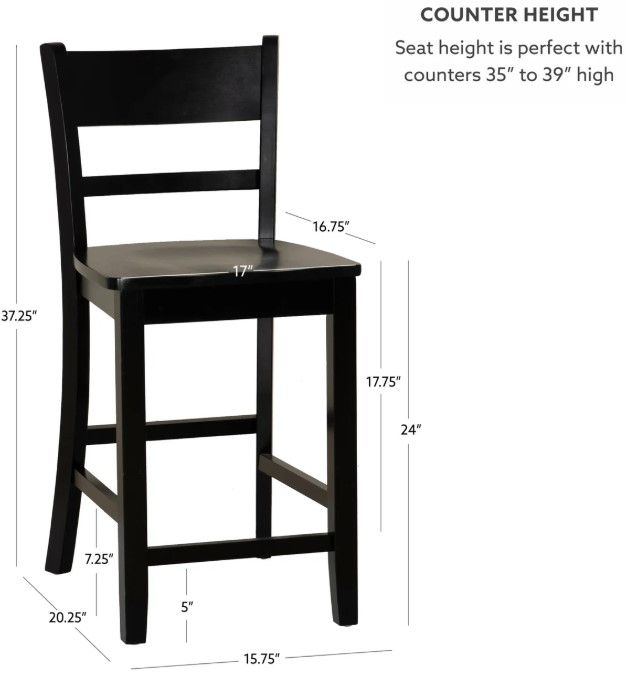 Linon Torino Black Counter Stool-2