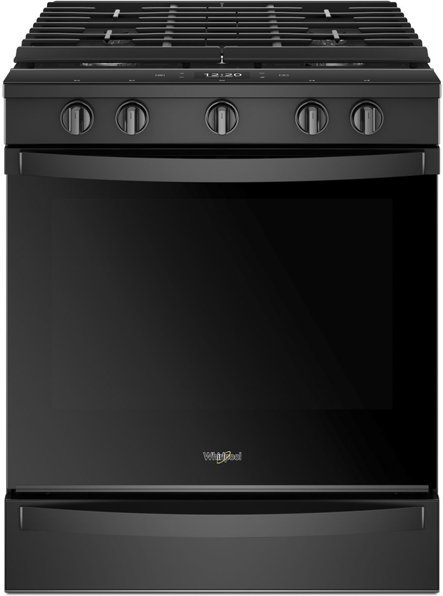 Whirlpool® 30" Smart Slide-In Gas Range-Black-0