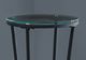 Monarch Specialties Inc. Glass Top Accent Table with Hammered Black Metal Legs-2