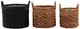 Dovetail Furniture Fitzroy 3-Piece Black/Natural Basket Set-0